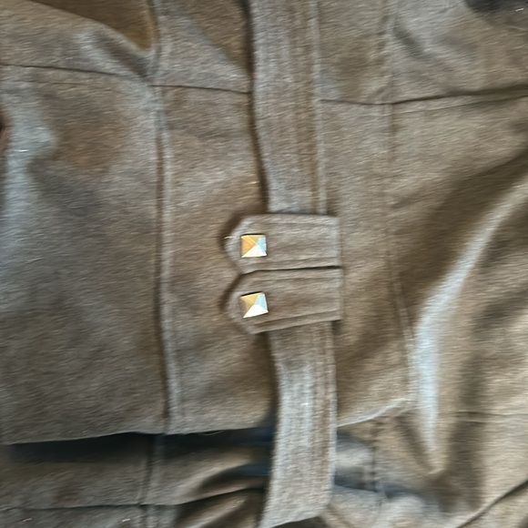 Outer Edge Black Wool Blend Peacoat Zip Closure Waist Buckle Studs. Size XL - Picture 7 of 14